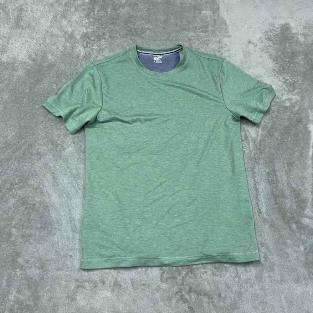 Lands’ End Green Crewneck T-Shirt Small Polyester Blend Short Sleeve a0813